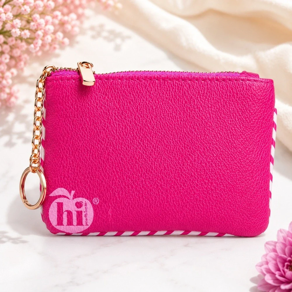 Hi Peach Layne Cool Mom Needlepoint Keychain Pouch